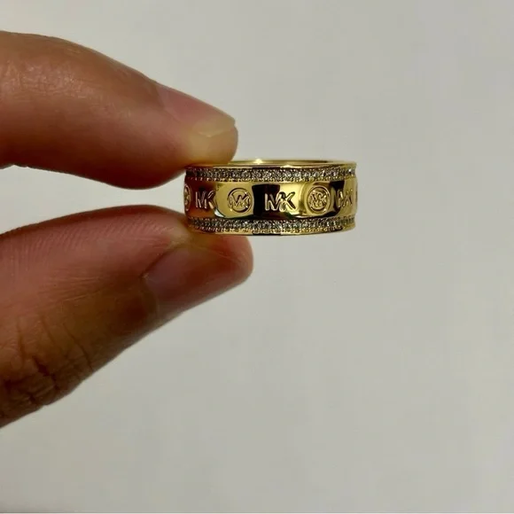 Michael Kors Gold-Tone Brass Eternity Ring Size 5